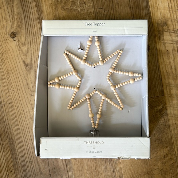 Threshold Studio McGee Wood Bead Star Christmas Tree Topper - Picture 3 of 7